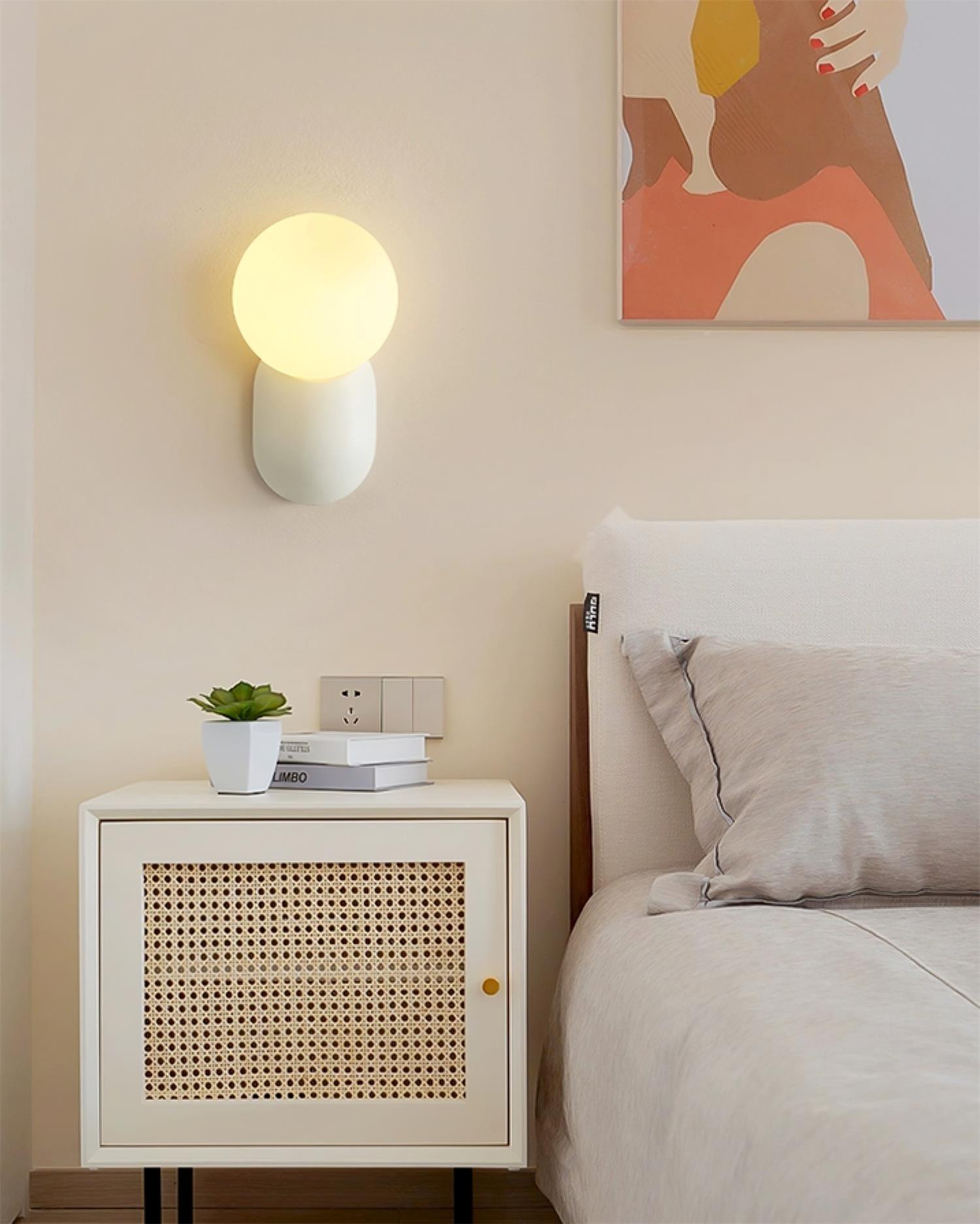 Lámpara de Pared Cantilever con Diseño Esférico y Acabado en Resina – Ideal para Interiores y Exteriores 6
