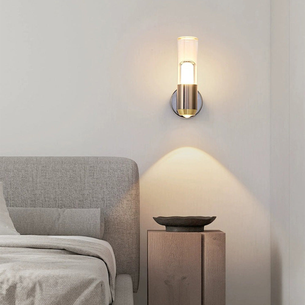 Lámpara de Pared Cilíndrica Moderna de Vidrio Transparente para Iluminación Elegante en Salas y Comedores 6