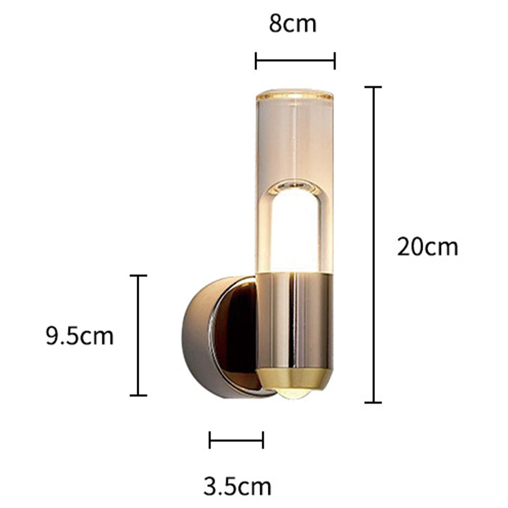 Lámpara de Pared Cilíndrica Moderna de Vidrio Transparente para Iluminación Elegante en Salas y Comedores 7