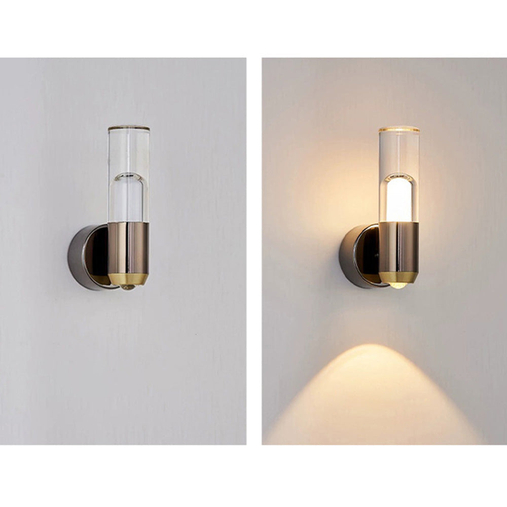 Lámpara de Pared Cilíndrica Moderna de Vidrio Transparente para Iluminación Elegante en Salas y Comedores 8