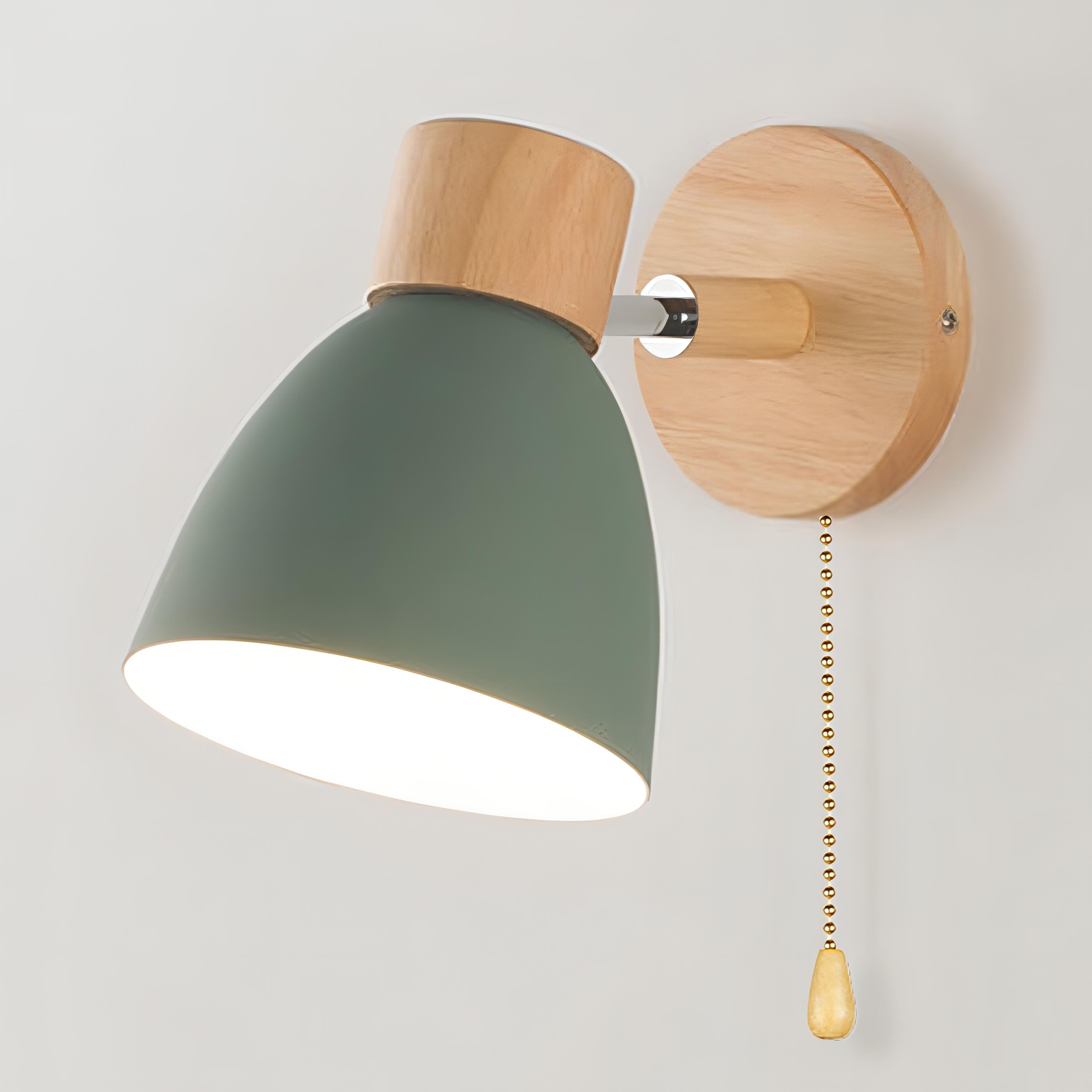 Lámpara de Pared Colgante Moderna de Madera Nórdica con Interruptor – Elegante y Acogedora 1