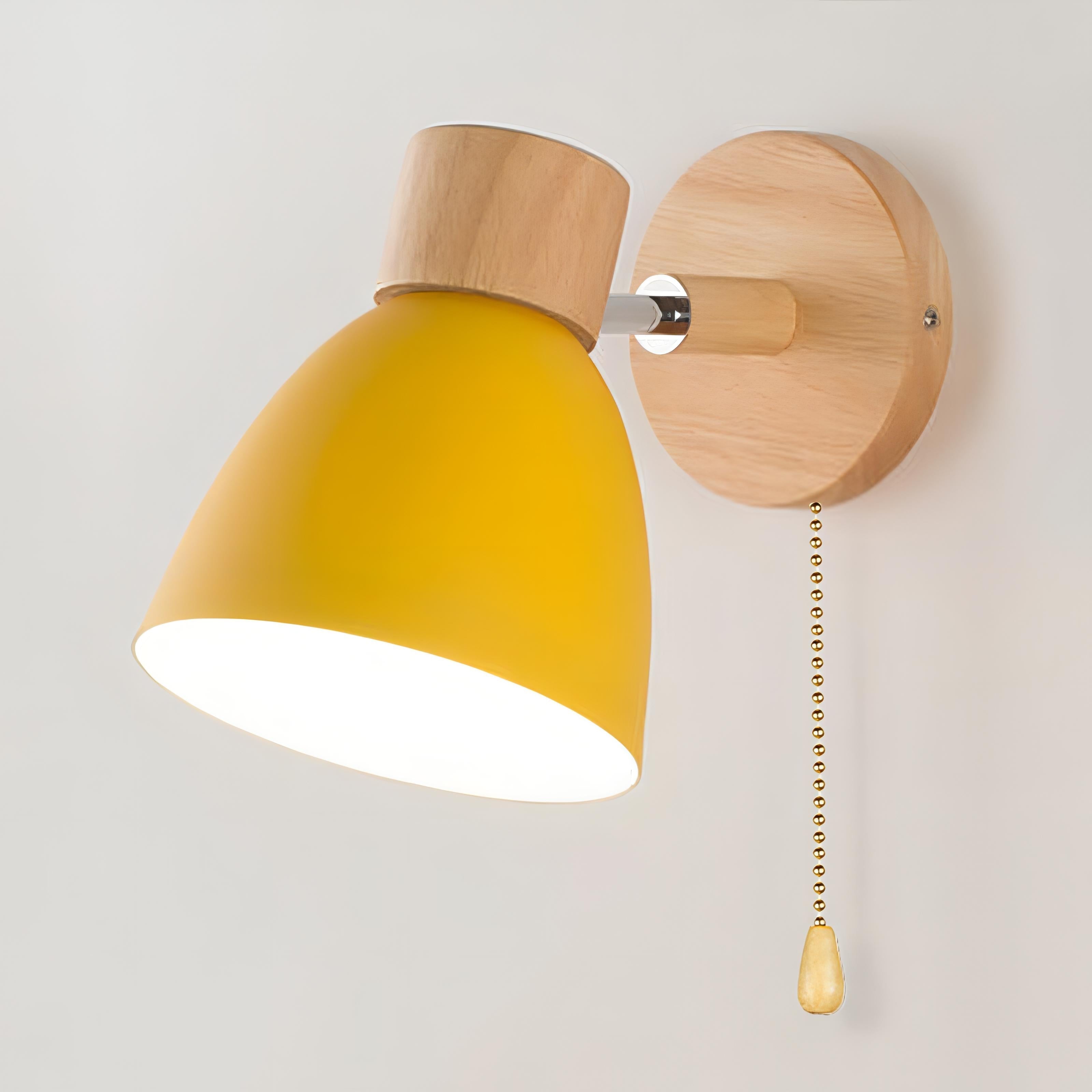 Lámpara de Pared Colgante Moderna de Madera Nórdica con Interruptor – Elegante y Acogedora 4