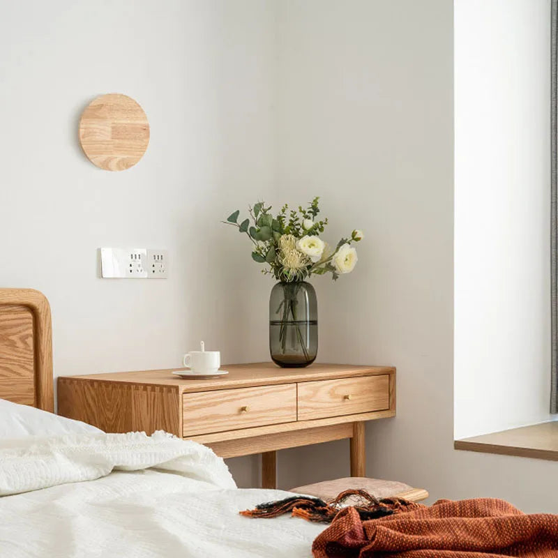 Lámpara de Pared Contemporánea de Lino en Madera Nórdica – Diseño Elegante y Cálido 3