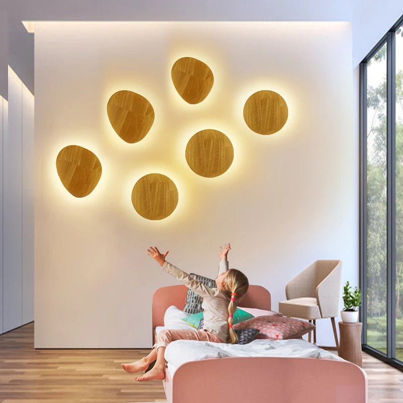 Lámpara de Pared Contemporánea de Lino en Madera Nórdica – Diseño Elegante y Cálido 5