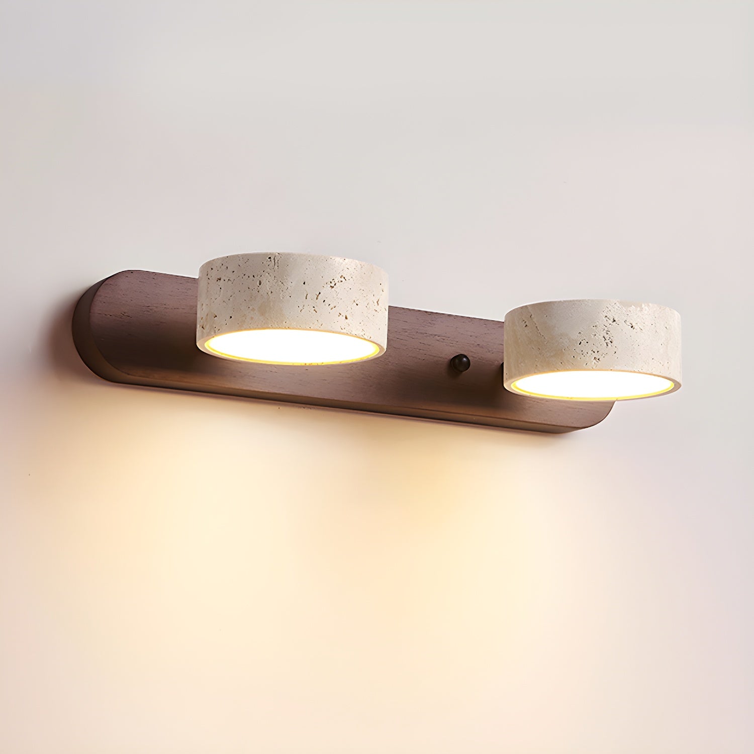 Lámpara de Pared Duo de Travertino con Luz LED Integrada – Aplique de Pared Moderno y Natural para Iluminación Sofisticada 0