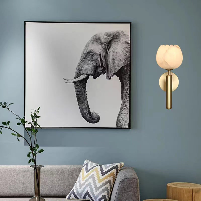 Lámpara de Pared Elegante con Diseño de Rosa y Base de Mármol, Iluminación LED para Decoración Romántica 3