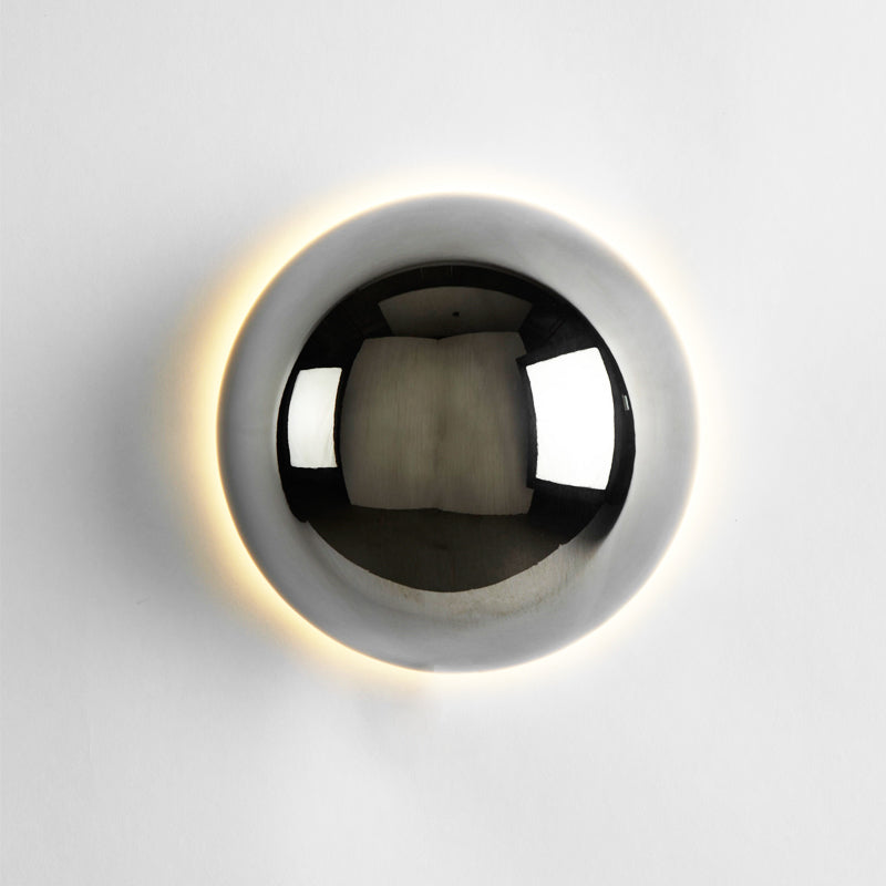 Lámpara de Pared Estilo Bauhaus Medieval, Aplique Pared Minimalista con Efecto Eclipse Solar, Hierro y Vidrio, LED, D10cm/D15cm 6