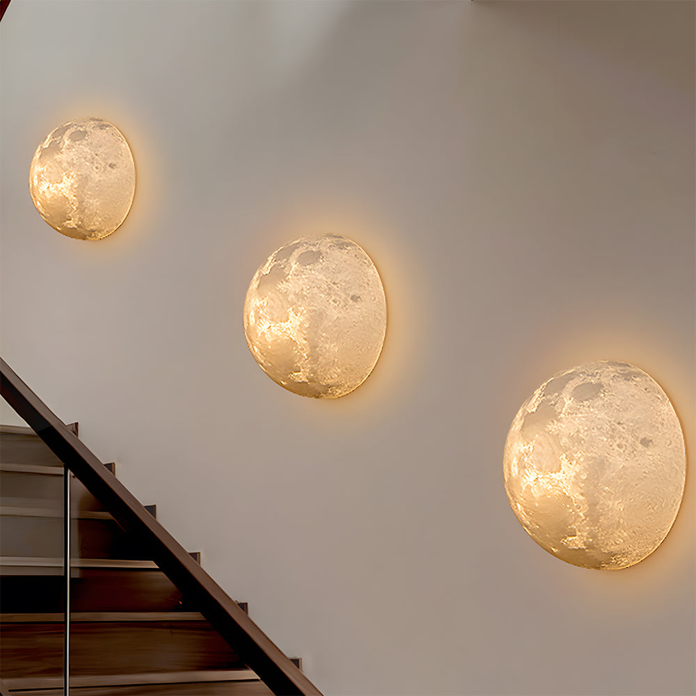 Lámpara de Pared Exterior con Globo Lunar - Luz de Decoración para Pasillo 1
