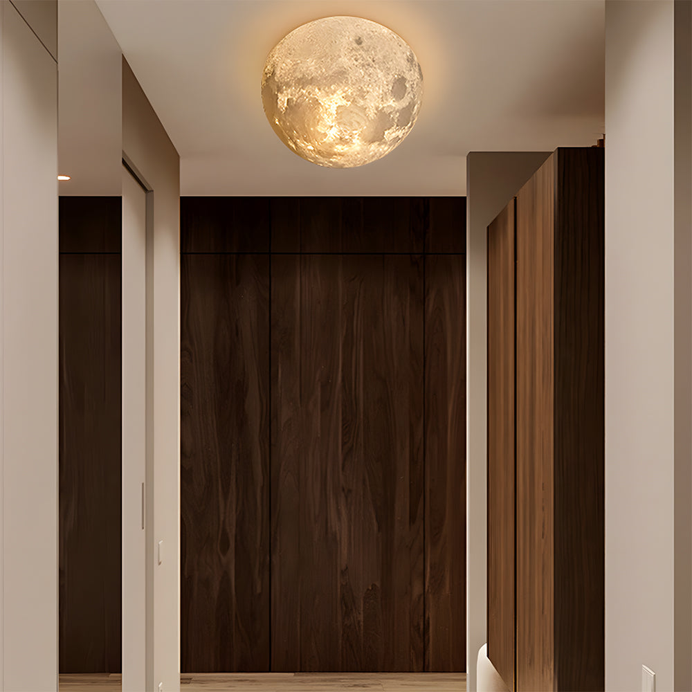 Lámpara de Pared Exterior con Globo Lunar - Luz de Decoración para Pasillo 2