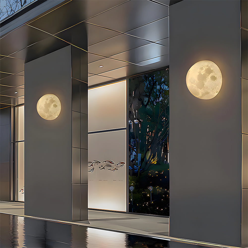 Lámpara de Pared Exterior con Globo Lunar - Luz de Decoración para Pasillo 3