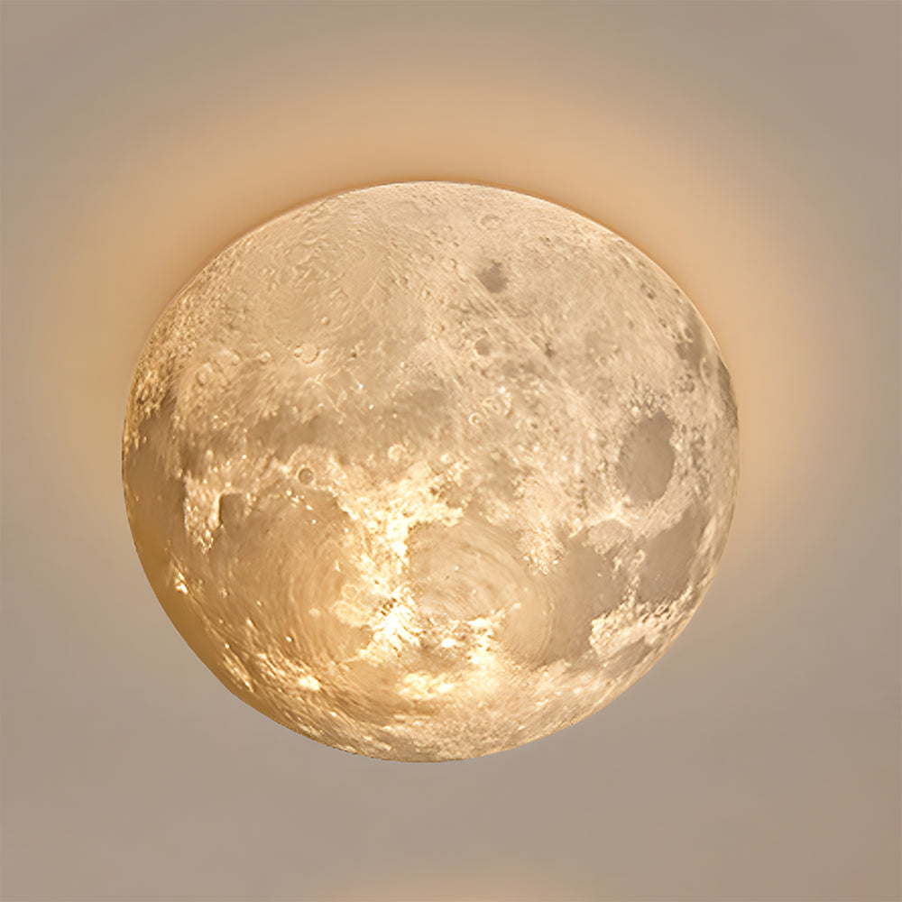 Lámpara de Pared Exterior con Globo Lunar - Luz de Decoración para Pasillo 4