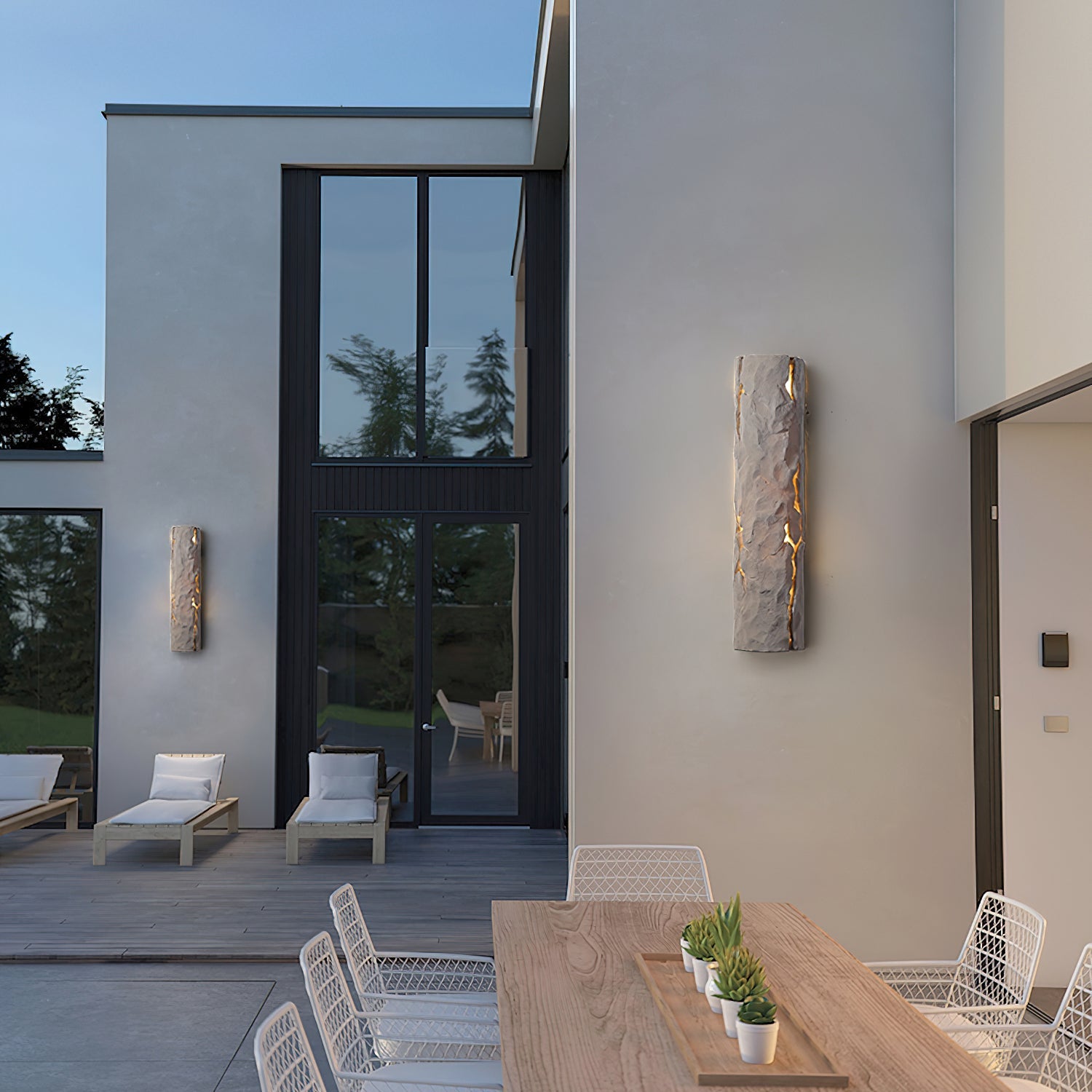 Lámpara de Pared Exterior de Resina con Diseño Rústico y LED Integrado – IP65, Ideal para Jardines y Villas 5
