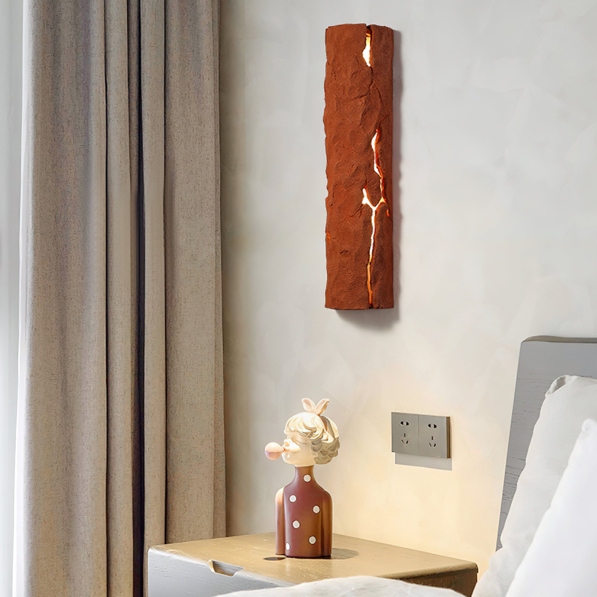 Lámpara de Pared Exterior de Resina con Diseño Rústico y LED Integrado – IP65, Ideal para Jardines y Villas 6