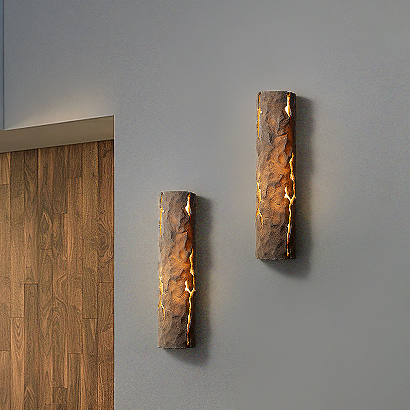 Lámpara de Pared Exterior de Resina con Diseño Rústico y LED Integrado – IP65, Ideal para Jardines y Villas 7