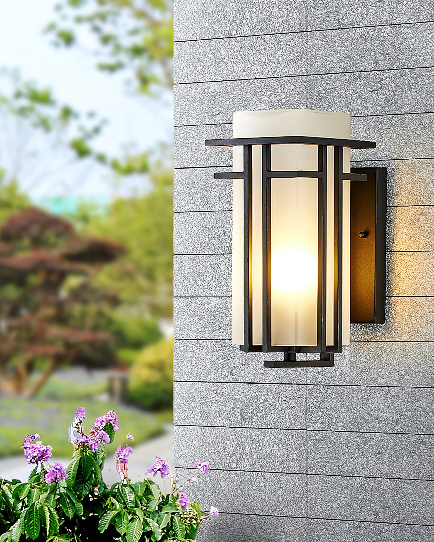 Lámpara de Pared Exterior de Vidrio Linden – Diseño Retro, Resistente al Agua y a la Corrosión 11