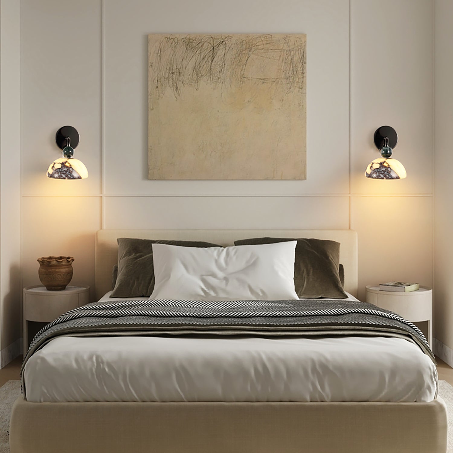 Lámpara de Pared Globo de Mármol Minimalista con LED Integrado – Iluminación Moderna para Interiores 2