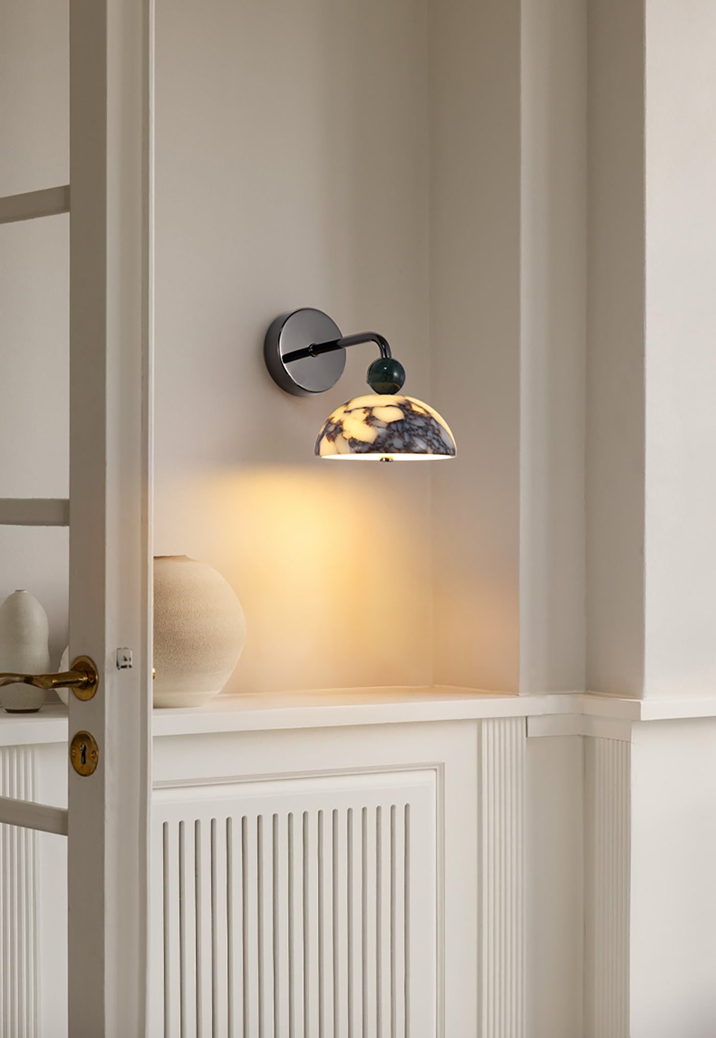 Lámpara de Pared Globo de Mármol Minimalista con LED Integrado – Iluminación Moderna para Interiores 5