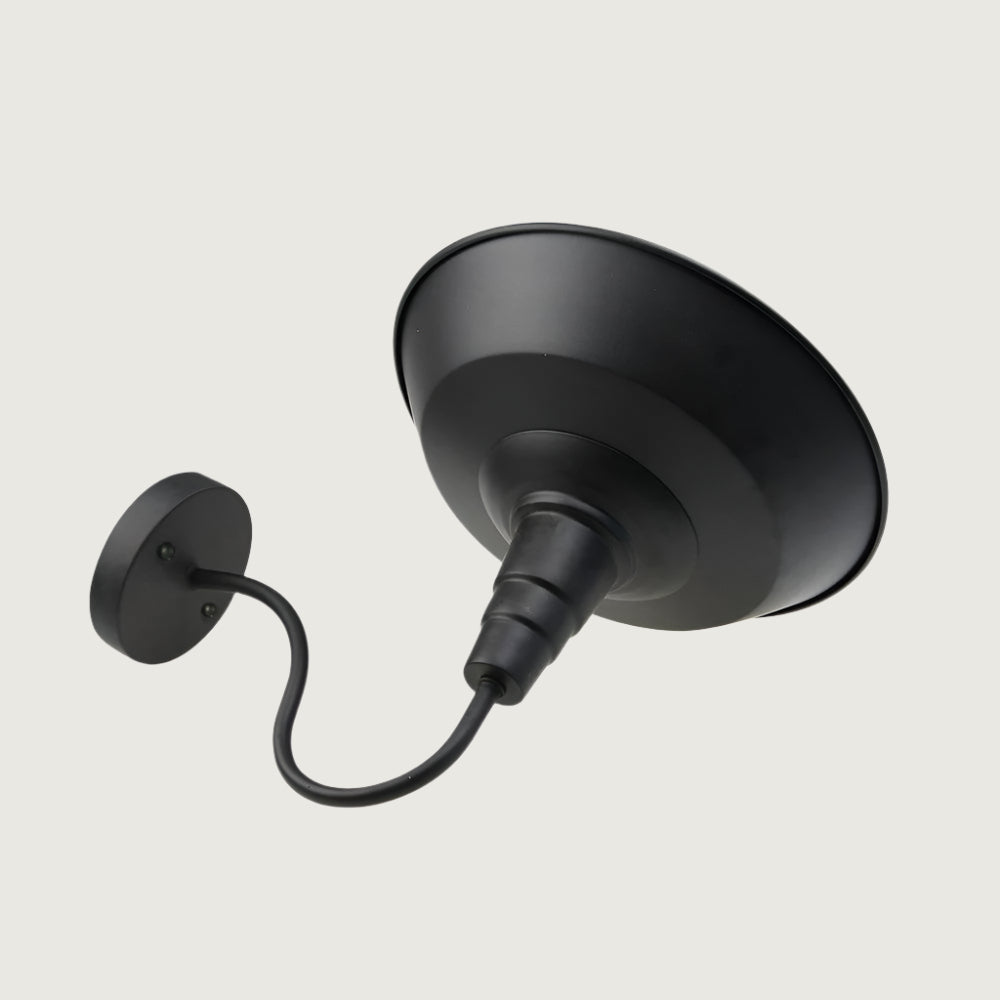 Lámpara de Pared Industrial Negra con Soporte Curvo y Base E26/E27 - Aplique Pared Estilo Moderno y Elegante 4