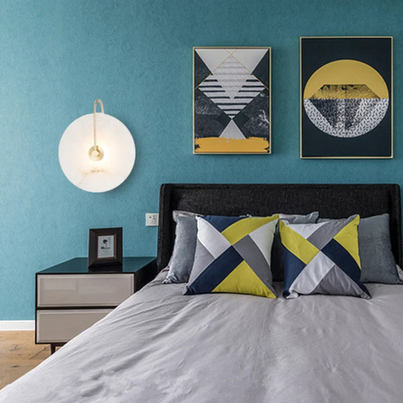 Lámpara de Pared LED Nórdica con Diseño Moderno y Eficiente – Aplique Pared de Hierro y Mármol, Luz Cálida 2