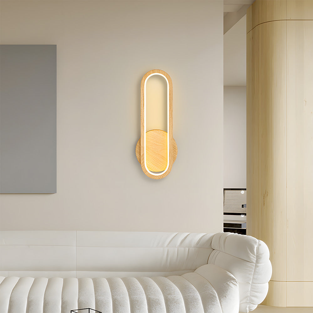 Lámpara de Pared LED de Madera Retro, 16W, Iluminación Ambiental para Sala de Estar y Dormitorio 5