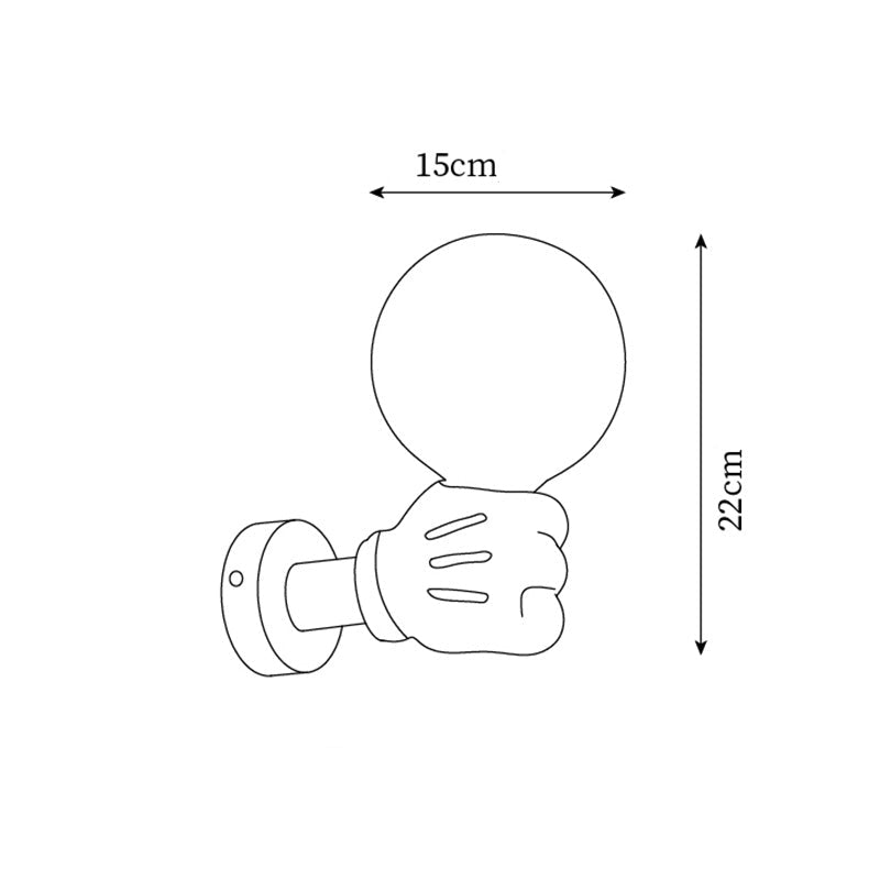 Lámpara de Pared Mickey con Diseño de Guante – Color Rojo y Blanco, Ideal para Habitaciones Infantiles 5