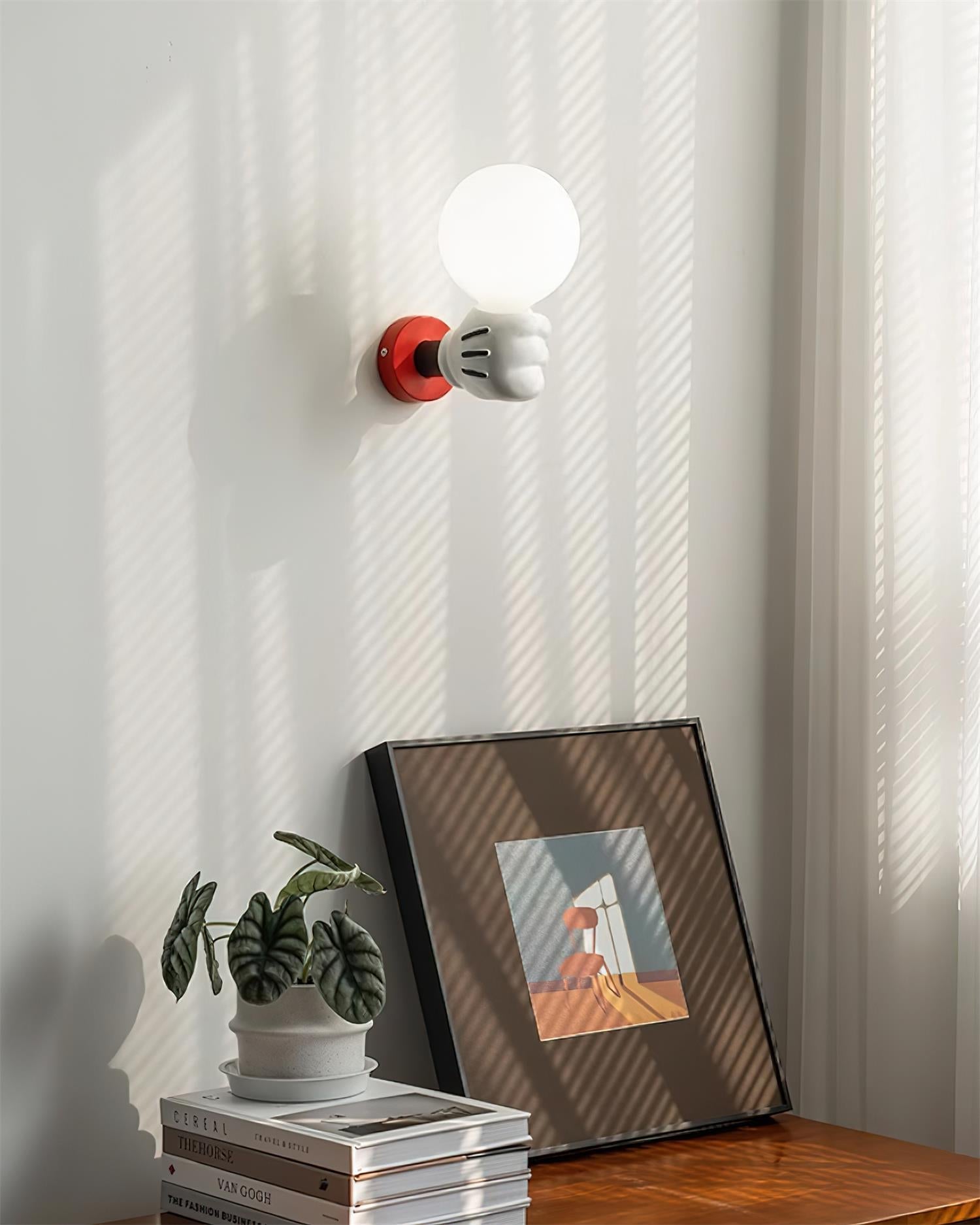 Lámpara de Pared Mickey con Diseño de Guante – Color Rojo y Blanco, Ideal para Habitaciones Infantiles 8