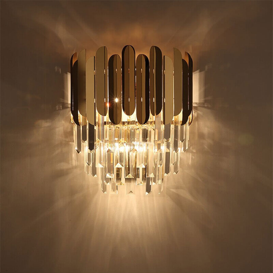 Lámpara de Pared Mini Candelabro de Acero Inoxidable y Vidrio con Luz Cálida y Fría – Apliques de Pared Elegantes 2