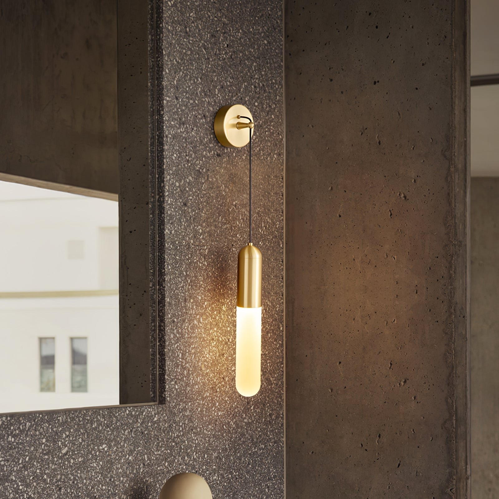 Lámpara de Pared Moderna Flume de Acrílico y Latón – Iluminación Interior Elegante 2