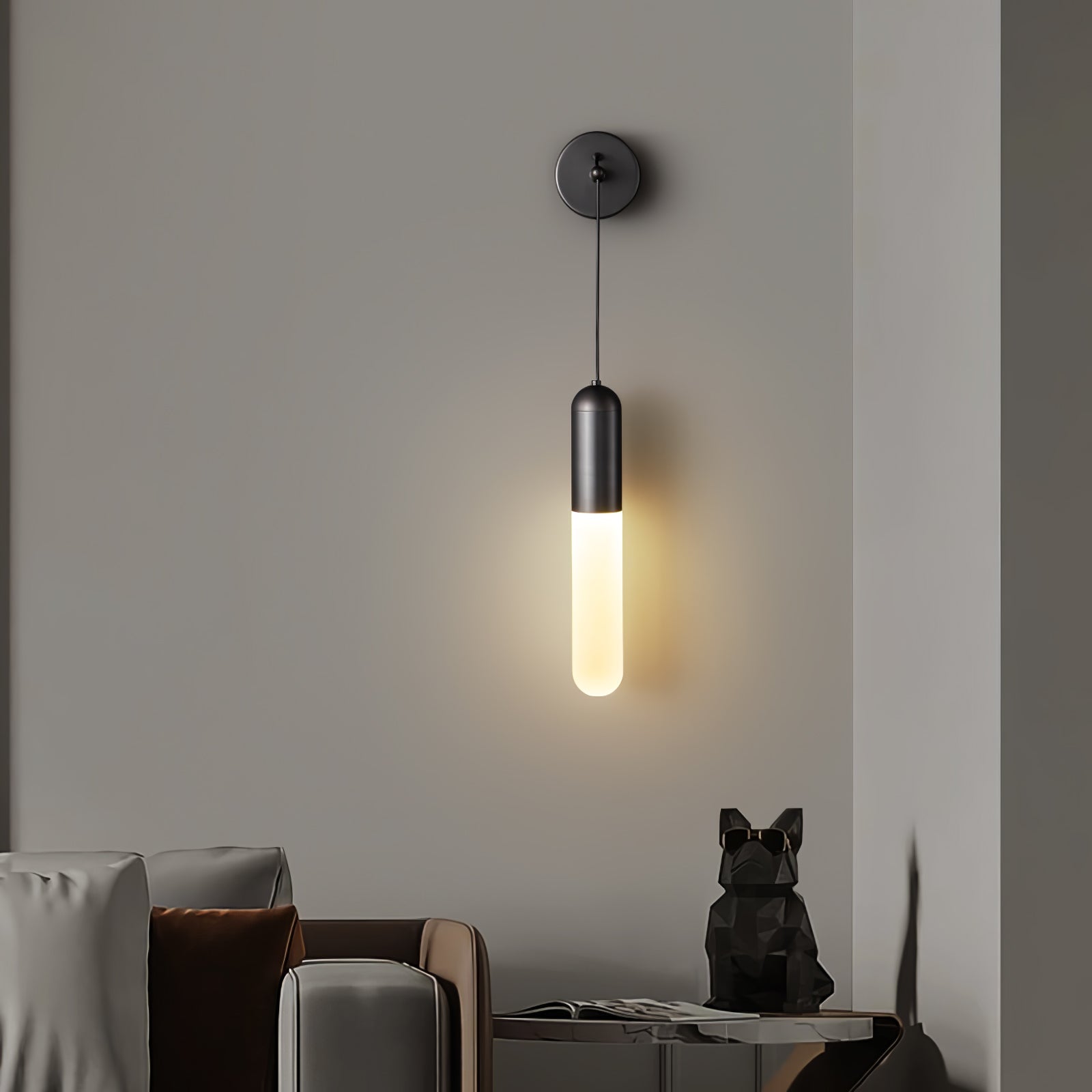 Lámpara de Pared Moderna Flume de Acrílico y Latón – Iluminación Interior Elegante 4