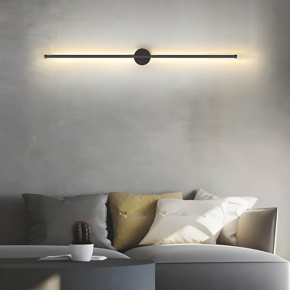 Lámpara de Pared Moderna Lance en Aluminio y Silicona, Aplique Pared Elegante para Iluminación Interior, Tamaños Disponibles 23.6 a 47 4