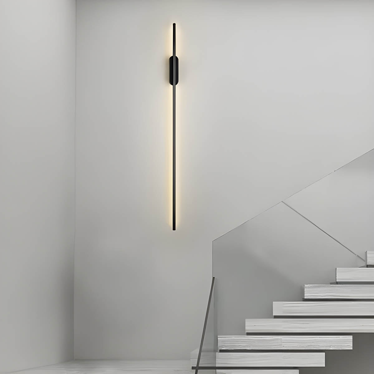 Lámpara de Pared Moderna Lance en Aluminio y Silicona, Aplique Pared Elegante para Iluminación Interior, Tamaños Disponibles 23.6 a 47 8