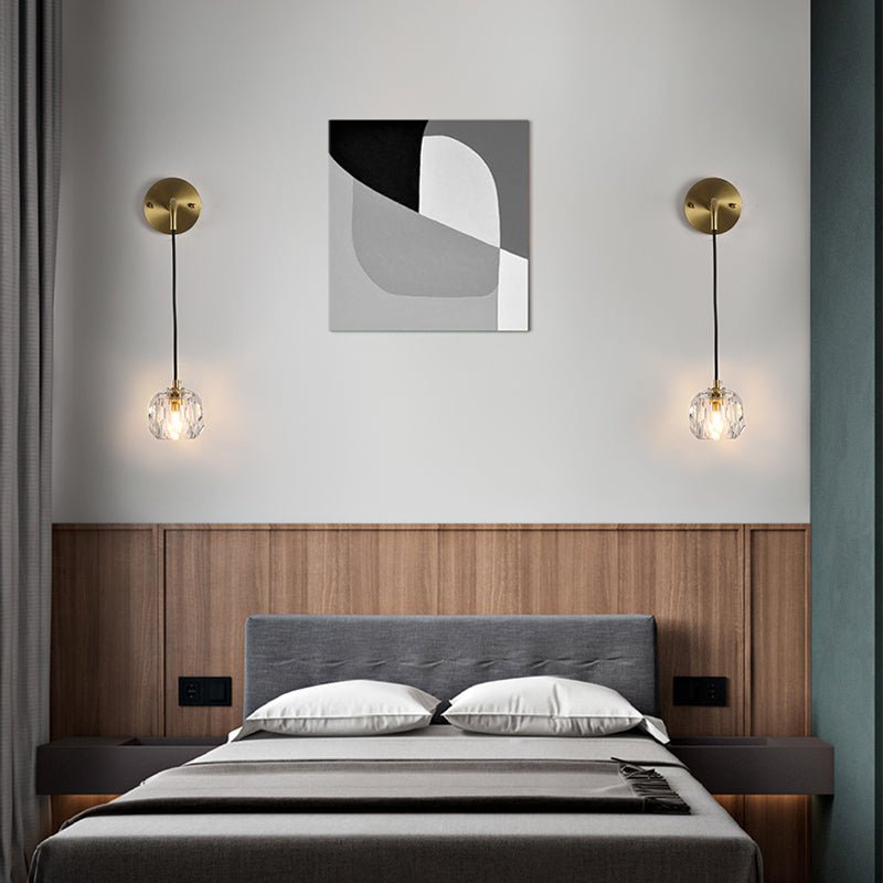 Lámpara de Pared Moderna de Cristal y Cobre con Acabado en Latón - Aplique Pared Ideal para Decoración de Interiores 2