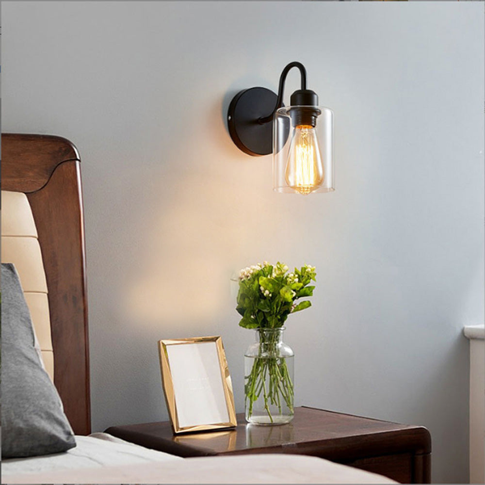 Lámpara de Pared Moderna de Hierro Negro para Sala de Estar - Iluminación Elegante y Minimalista 2