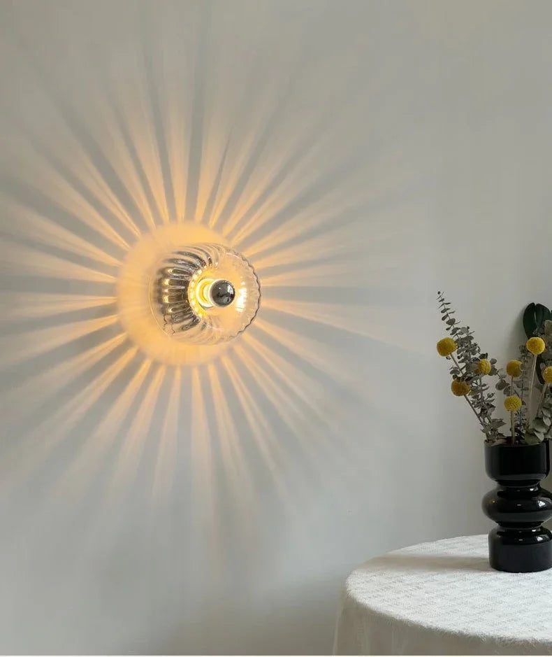 Lámpara de Pared Nordic Bauhaus de Metal y Vidrio para Iluminación Moderna – Aplique Pared Estilo Minimalista 16 cm 6