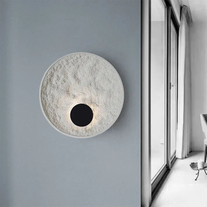 Lámpara de Pared Redonda Forma de Luna con Luz LED, Acabado Blanco Moderno - Apliques de Pared Decorativos para Hogar 5