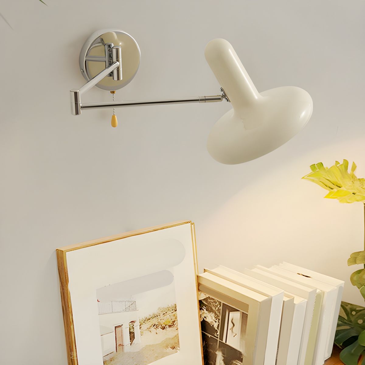 Lámpara de Pared Retro Ajustable con Brazo Móvil de Metal - Aplique Pared Estilo Bauhaus en Color Blanco 2