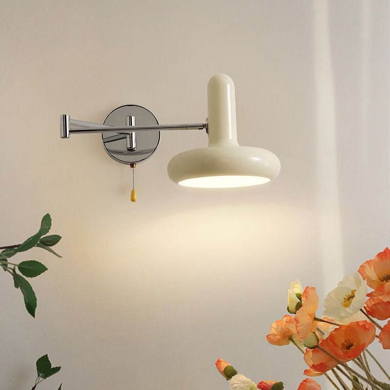 Lámpara de Pared Retro Ajustable con Brazo Móvil de Metal - Aplique Pared Estilo Bauhaus en Color Blanco 6