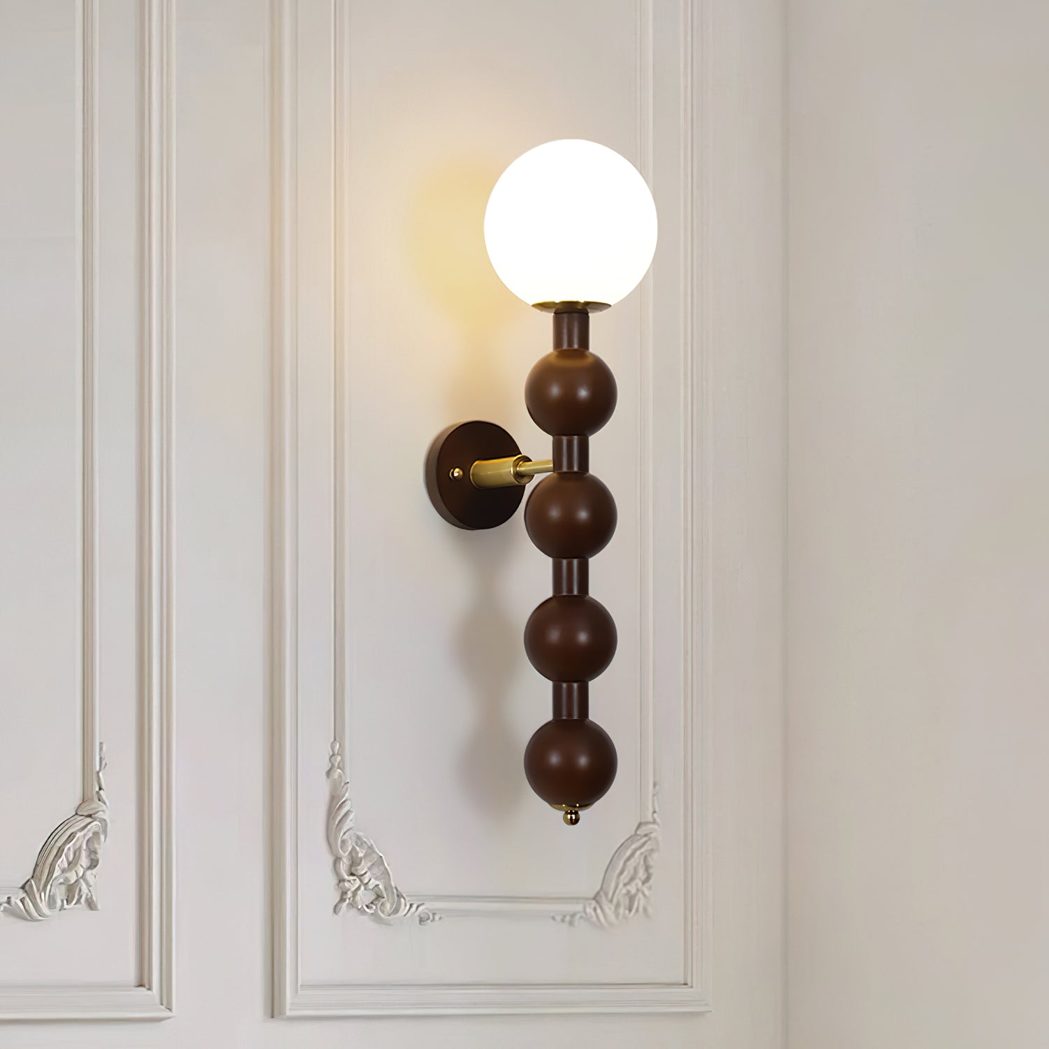 Lámpara de Pared Selene Gourd de Madera y Metal con Diseño Elegante 2