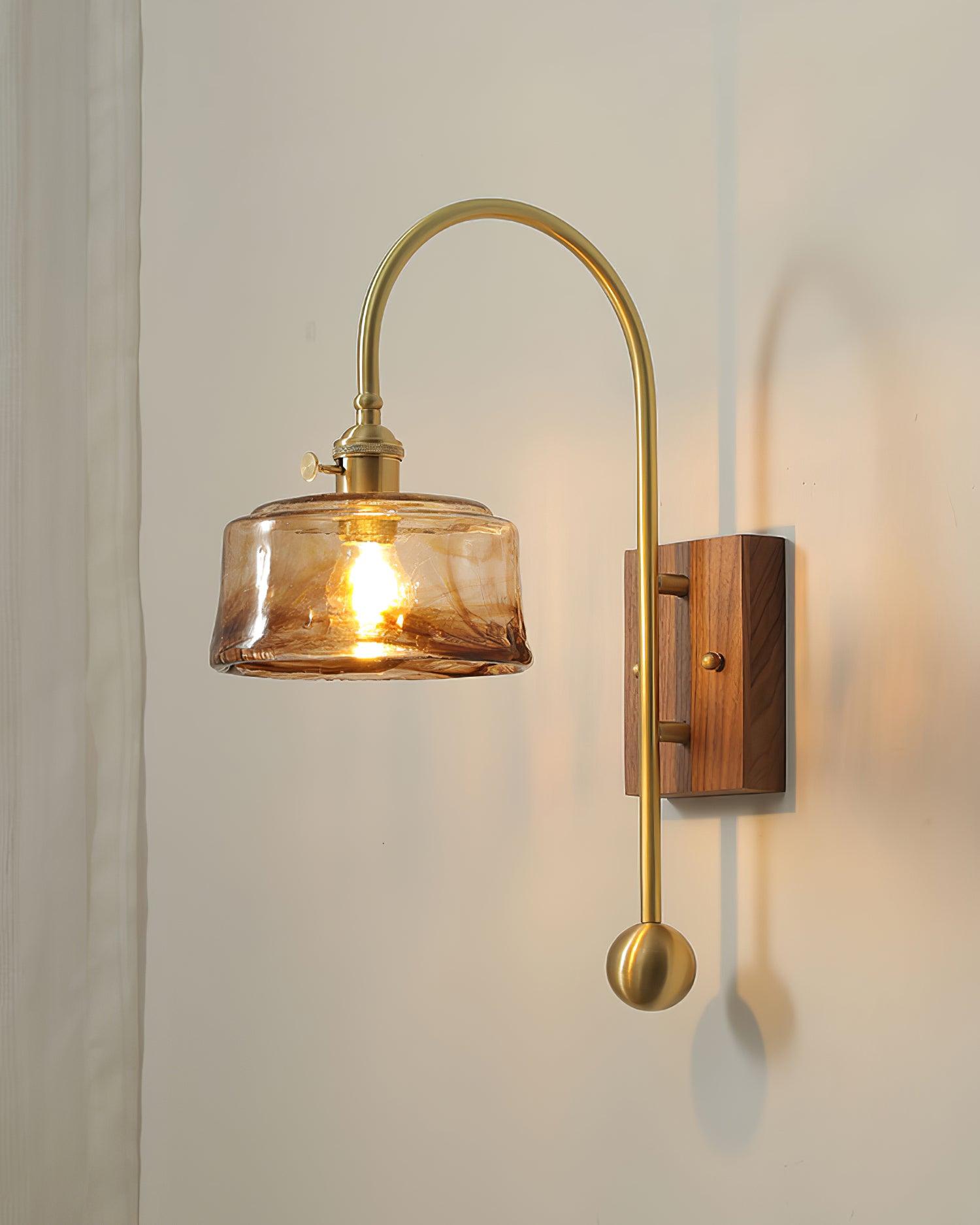 Lámpara de Pared Tiffany Japonesa de Latón y Vidrio, Aplique Pared Elegante para Interiores y Exteriores, Tamaños Variados 8