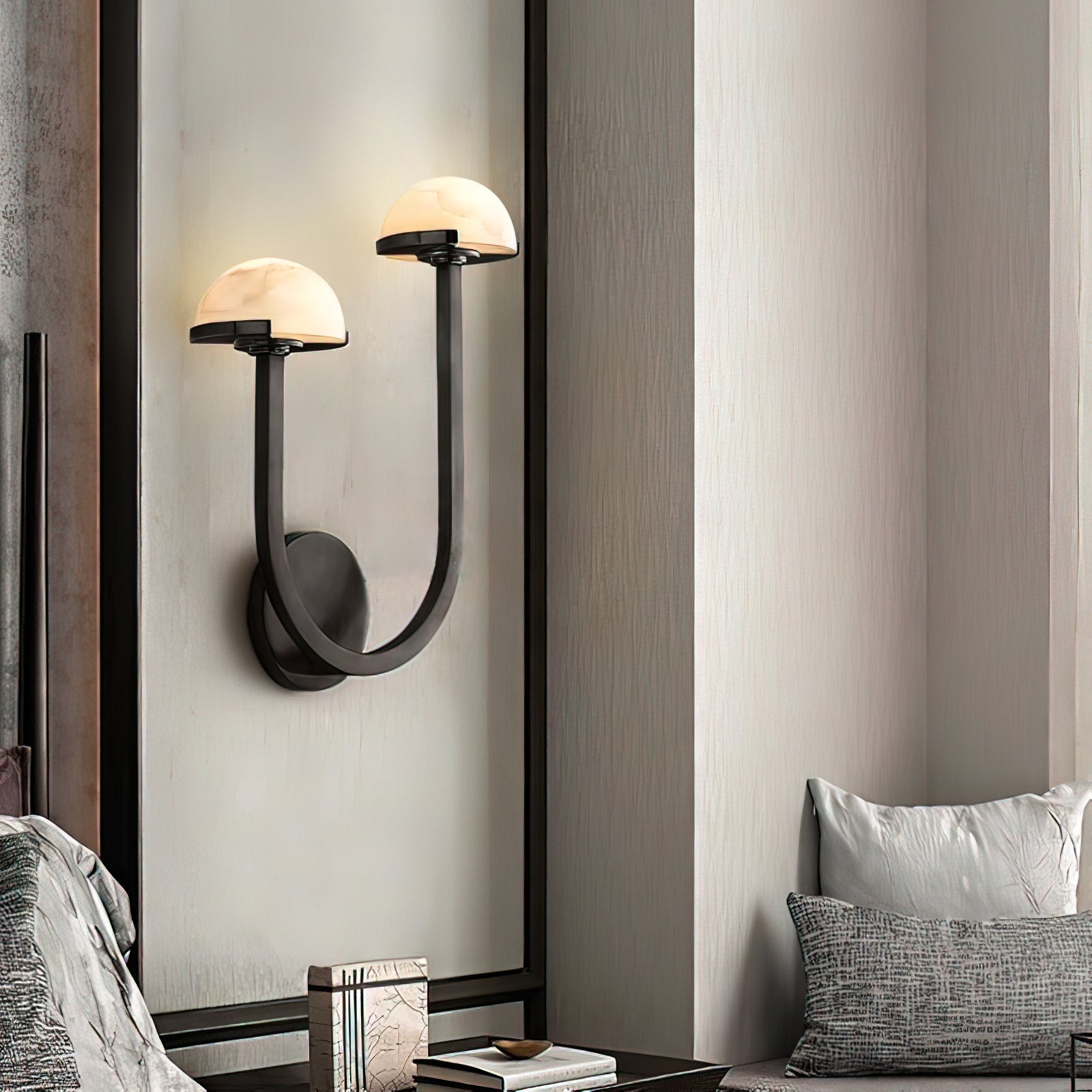 Lámpara de Pared de Alabastro en Forma de Hongo – Diseño Elegante y Natural 11