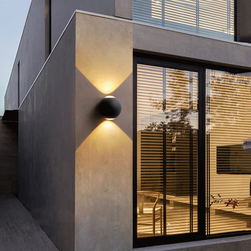 Lámpara de Pared de Aluminio LED en Forma de Bola, Aplique Pared Moderno IP65 para Interiores y Exteriores 4