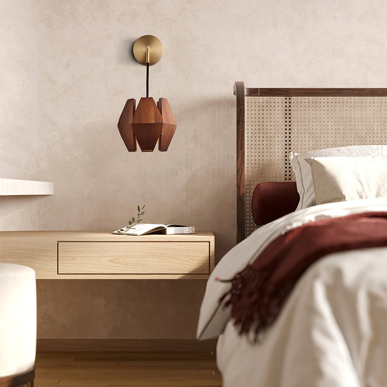 Lámpara de Pared de Madera Astris con Detalles Metálicos – Diseño Minimalista y Funcional 2