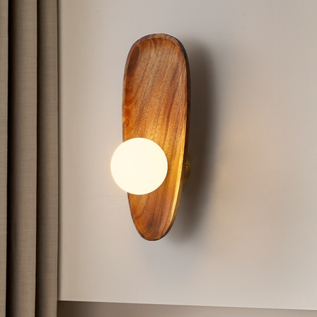Lámpara de Pared de Madera Natural LED, Aplique Pared Contemporáneo para Ambientes Acogedores, 20 cm Diámetro 2