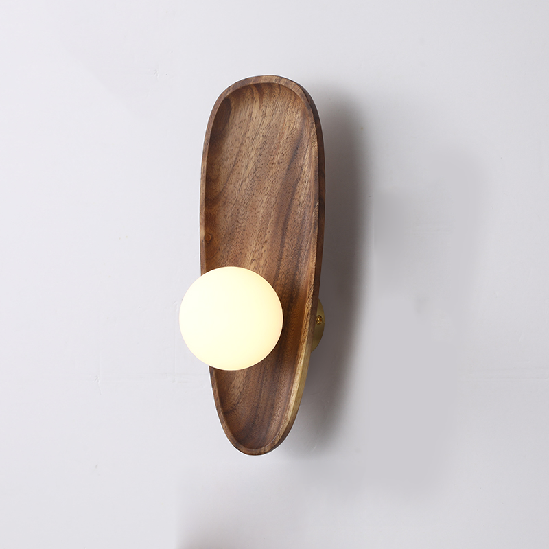 Lámpara de Pared de Madera Natural LED, Aplique Pared Contemporáneo para Ambientes Acogedores, 20 cm Diámetro 5