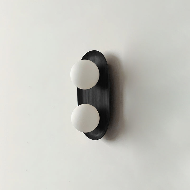 Lámpara de Pared de Madera Ovalada con Esferas de Vidrio Esmerilado – Estilo Retro 13