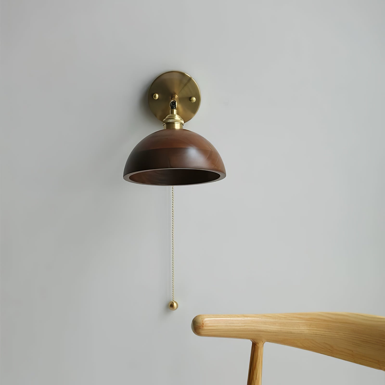 Lámpara de Pared de Madera Vintage con Diseño Moderno y Acabado en Nogal 6