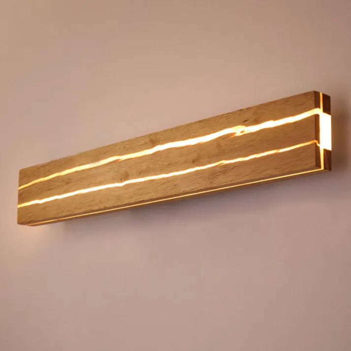 Lámpara de Pared de Madera con Diseño Natural y Luz LED – WoodCrack 6