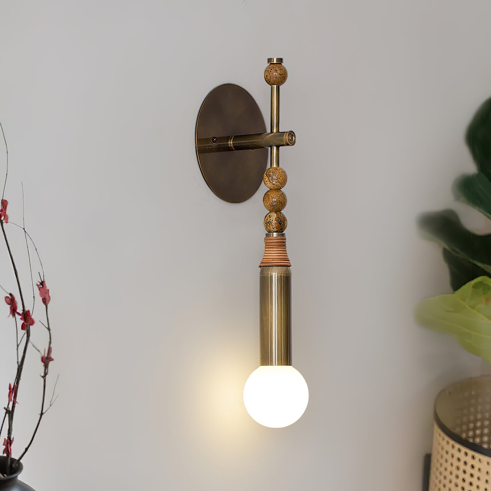 Lámpara de Pared de Mármol y Latón con Diseño Elegante – Personalizable en Tamaño y Color 2