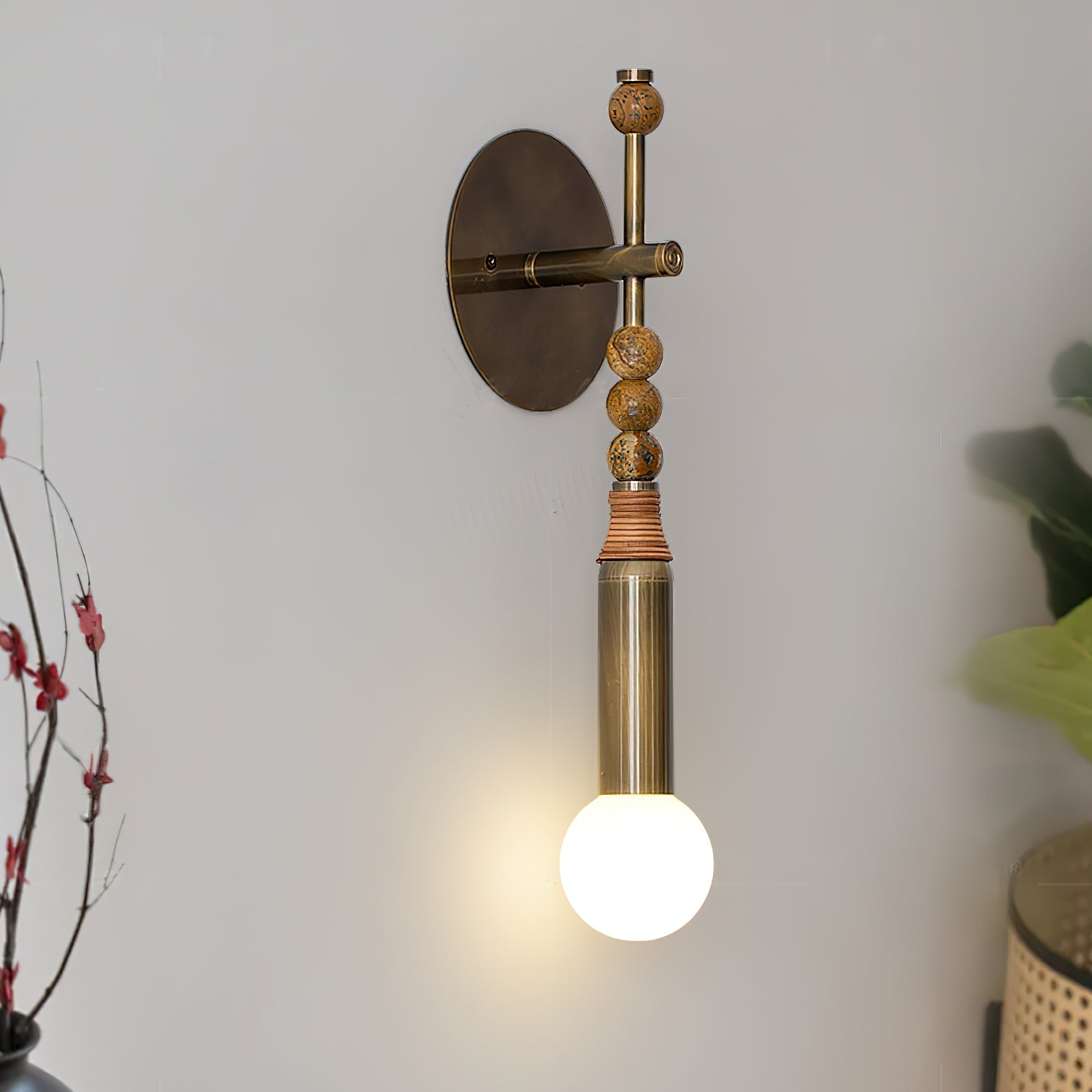 Lámpara de Pared de Mármol y Latón con Diseño Elegante – Personalizable en Tamaño y Color 3