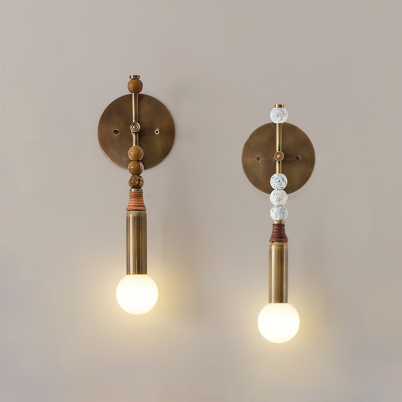 Lámpara de Pared de Mármol y Latón con Diseño Elegante – Personalizable en Tamaño y Color 4
